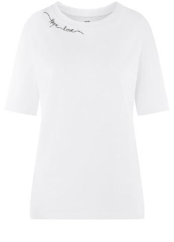 Белая летняя футболка Oodji