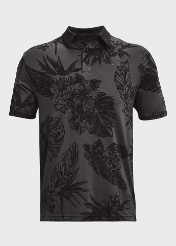 Темно-серая футболка-поло для мужчин Under Armour с цветочным принтом