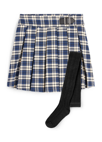 Синій демісезонний комплект (спідниця, колготки) C&A