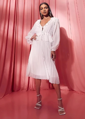 Білий кежуал плаття, сукня Boohoo однотонна