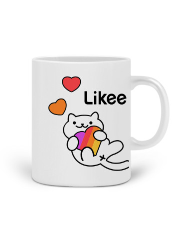 Кружка Лайк Котик (Likee Cat) 330 мл горнятко керамічне (20259-1039) MobiPrint (219778333)