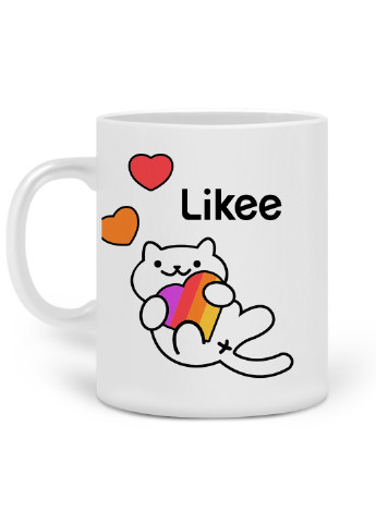 Кружка Лайк Котик (Likee Cat) 330 мл горнятко керамічне (20259-1039) MobiPrint (219778333)