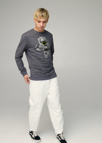 Темно-серый свитшот мужской basic /no flis/ YAPPI (252258564)