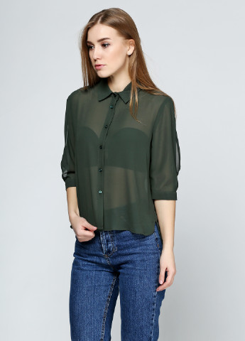 Темно-зеленая демисезонная блуза Mivite