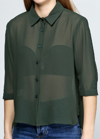 Темно-зеленая демисезонная блуза Mivite