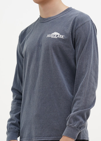 Лонгслів Blue 84 напис темно-сірий кежуали трикотаж, бавовна