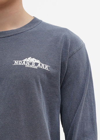 Лонгслів Blue 84 напис темно-сірий кежуали трикотаж, бавовна