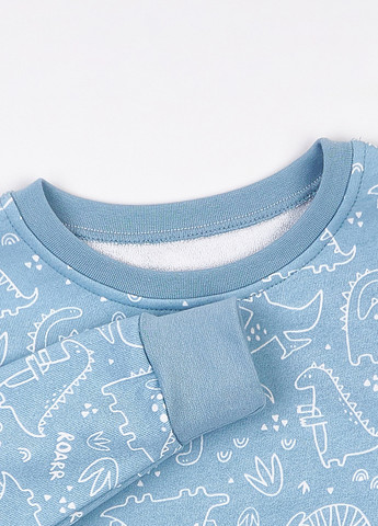 Блакитна зимня піжама (лонгслів, штани) KRAKO