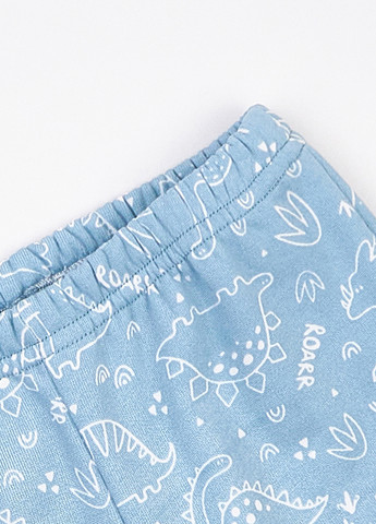 Блакитна зимня піжама (лонгслів, штани) KRAKO