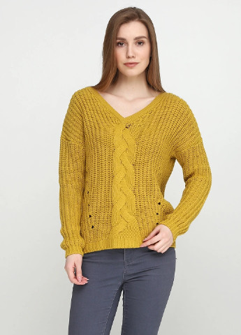 Оливковий демісезонний светр пуловер TU