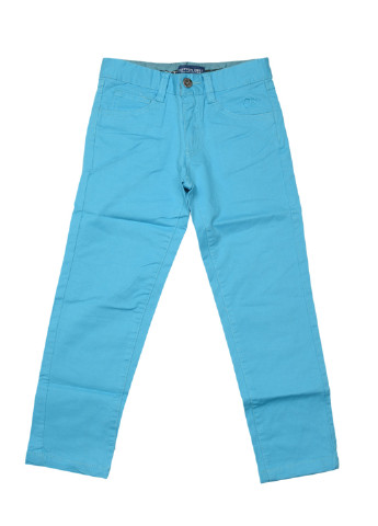Бирюзовые кэжуал летние прямые брюки Cotton Belt