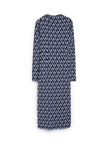 Темно-синее кэжуал платье футляр C&A с абстрактным узором