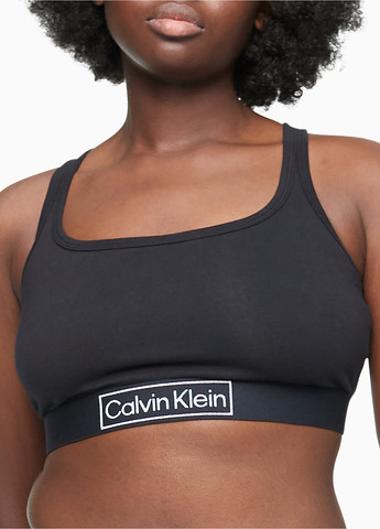 Чорний топ бюстгальтер Calvin Klein без кісточок бавовна