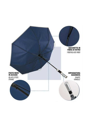 Тёмно-синий зонт Perletti большой система антиветер (363640819)