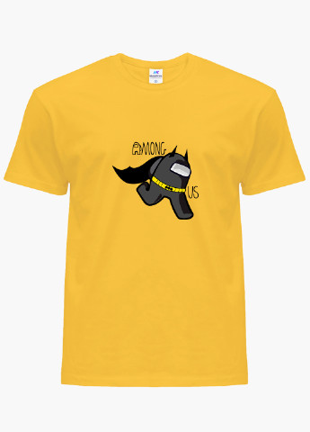 Жовта демісезонна футболка дитяча амонг ас бетмен бетмен (among us batman) (9224-2430) MobiPrint