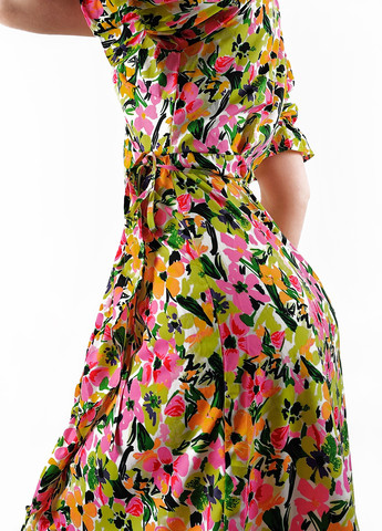 Комбинированное кэжуал платье Boohoo с цветочным принтом