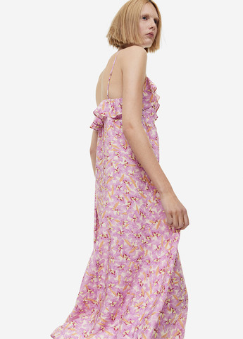 Фиолетовое кэжуал платье в стиле ампир H&M с цветочным принтом