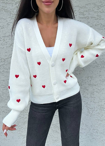 Белый демисезонный кардиган No Brand