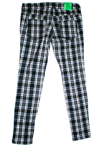 Черно-белые кэжуал демисезонные зауженные брюки United Colors of Benetton