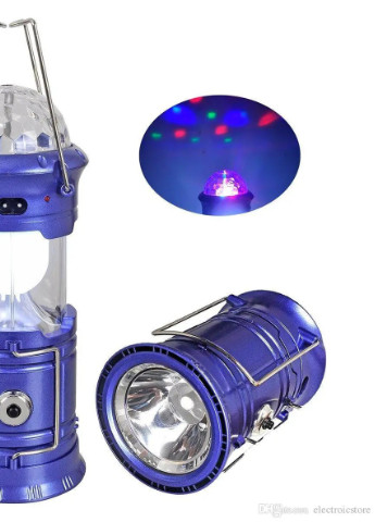Ліхтар лампадка кемпінговий Magic cool розсувний з USB з дискошаром та динаміком блютуз 6+1W+3COL MX-6801 синя Led (256120601)