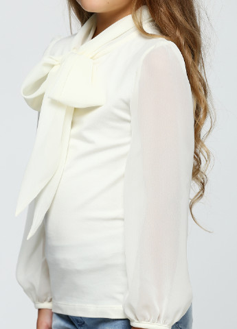 Молочная блузка с длинным рукавом Vidoli демисезонная