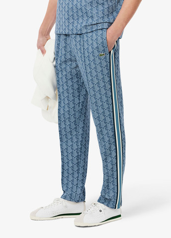 Голубые спортивные, кэжуал демисезонные прямые брюки Lacoste