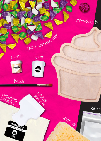 Стеклянная мозаика Cupcake. Кекс MA1006 Mosaaro (253876007)