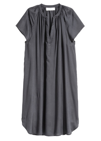 Темно-серое кэжуал платье а-силуэт H&M с логотипом