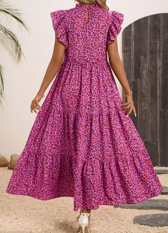 Рожево-лілова кежуал сукня SHEIN леопардовий