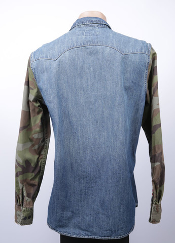 Синяя джинсовая рубашка камуфляжная Ralph Lauren