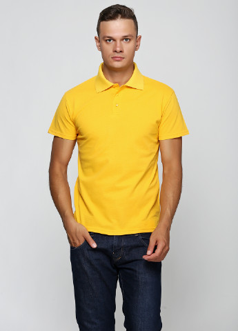 Желтая мужская футболка поло Роза однотонная