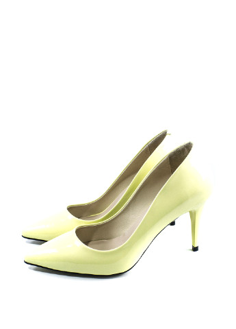 Лимонные женские кэжуал туфли на высоком каблуке - фото
