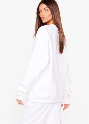 Білий світшоти Nasty Gal однотонний без декору (237848770)