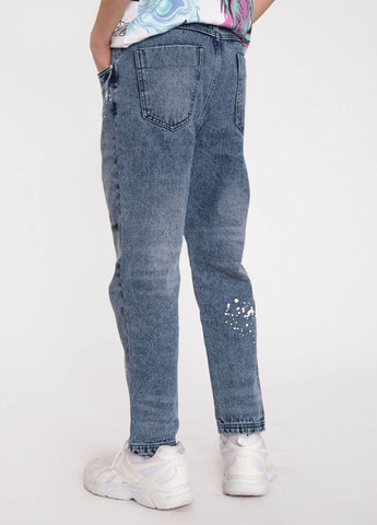 Серо-синие демисезонные мом фит джинсы Reporter Young