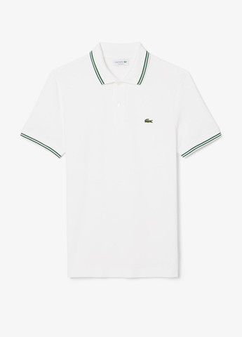 Белая футболка-поло для мужчин Lacoste однотонная