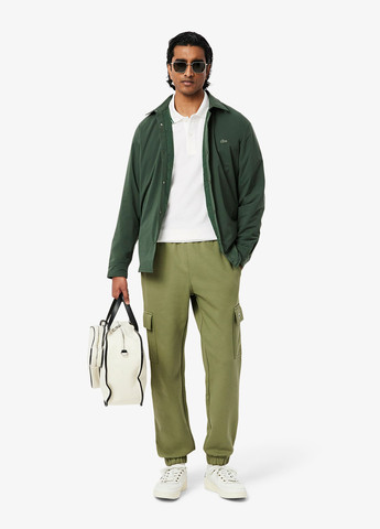 Белая футболка-поло для мужчин Lacoste однотонная