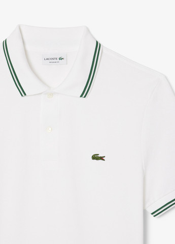 Белая футболка-поло для мужчин Lacoste однотонная