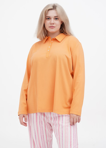 Оранжевая женская футболка-поло Minus однотонная