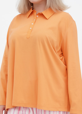 Оранжевая женская футболка-поло Minus однотонная