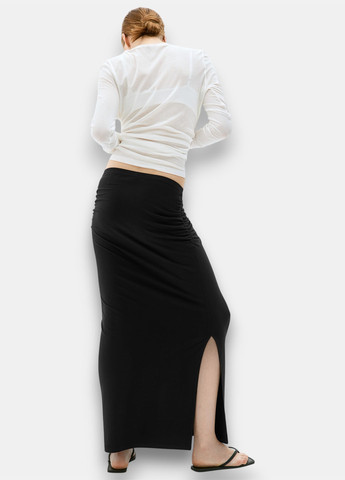 Черная кэжуал однотонная юбка H&M