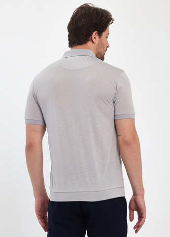Серая футболка-поло для мужчин Trend Collection однотонная