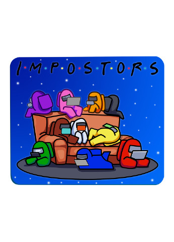 Килимок для мишки Амонг Ас Друзі Самозванці (Among Us Friends Impostors) (25108-2427) 22х18 см MobiPrint (222995250)