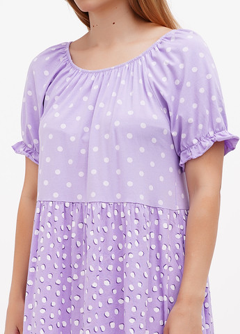 Лавандова кежуал сукня оверсайз L&N в горошок