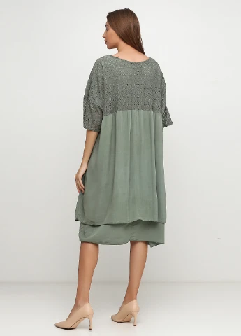 Оливкова кежуал сукня оверсайз New Collection однотонна