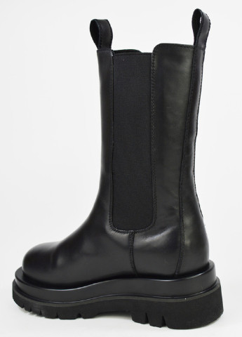 Зимние ботинки челси высокие черные кожа Berkonty без декора