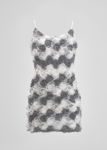 Серое коктейльное платье с открытой спиной, платье-майка Gepur розы