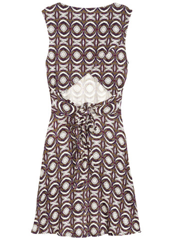 Комбинированное кэжуал платье клеш H&M с орнаментом