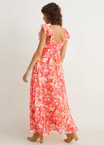 Розовое кэжуал платье в стиле ампир C&A однотонное