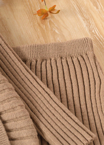 Кофейный демисезонный костюм (джемпер, юбка) юбочный SHEIN