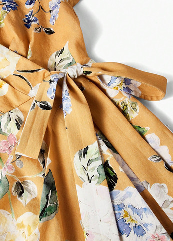 Комбинированное кэжуал платье на запах SHEIN с цветочным принтом